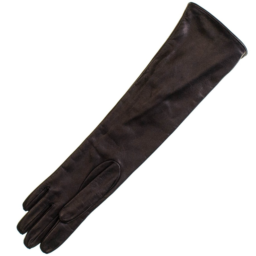 Black.co.uk Long Black Leather Gloves With Diagonal Zip in Black Lyst