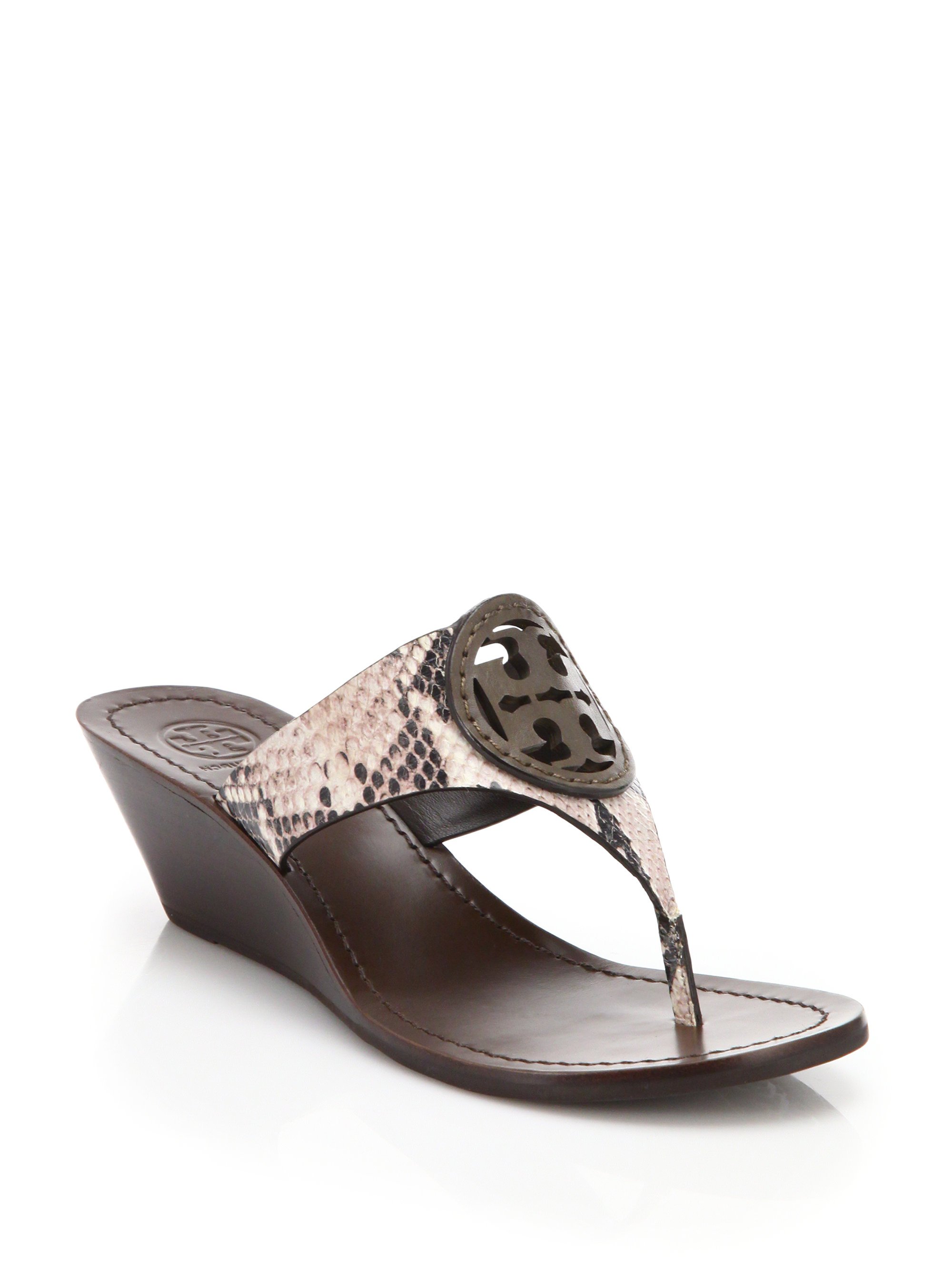 tory burch sandals snake skin