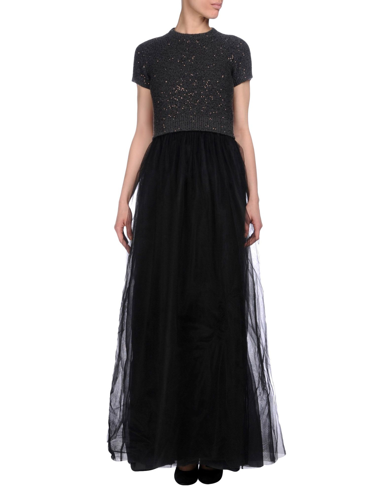 Lyst - Brunello Cucinelli Long Dress in Black