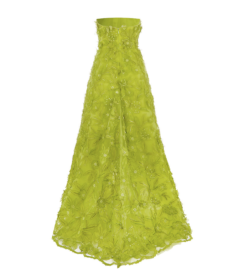 oscar de la renta green gown