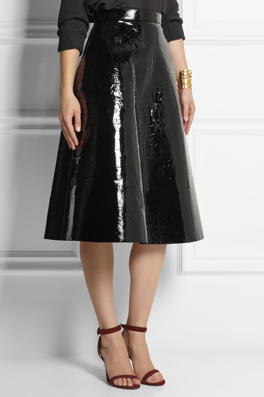 Rochas Patentleather Skirt in Black Lyst