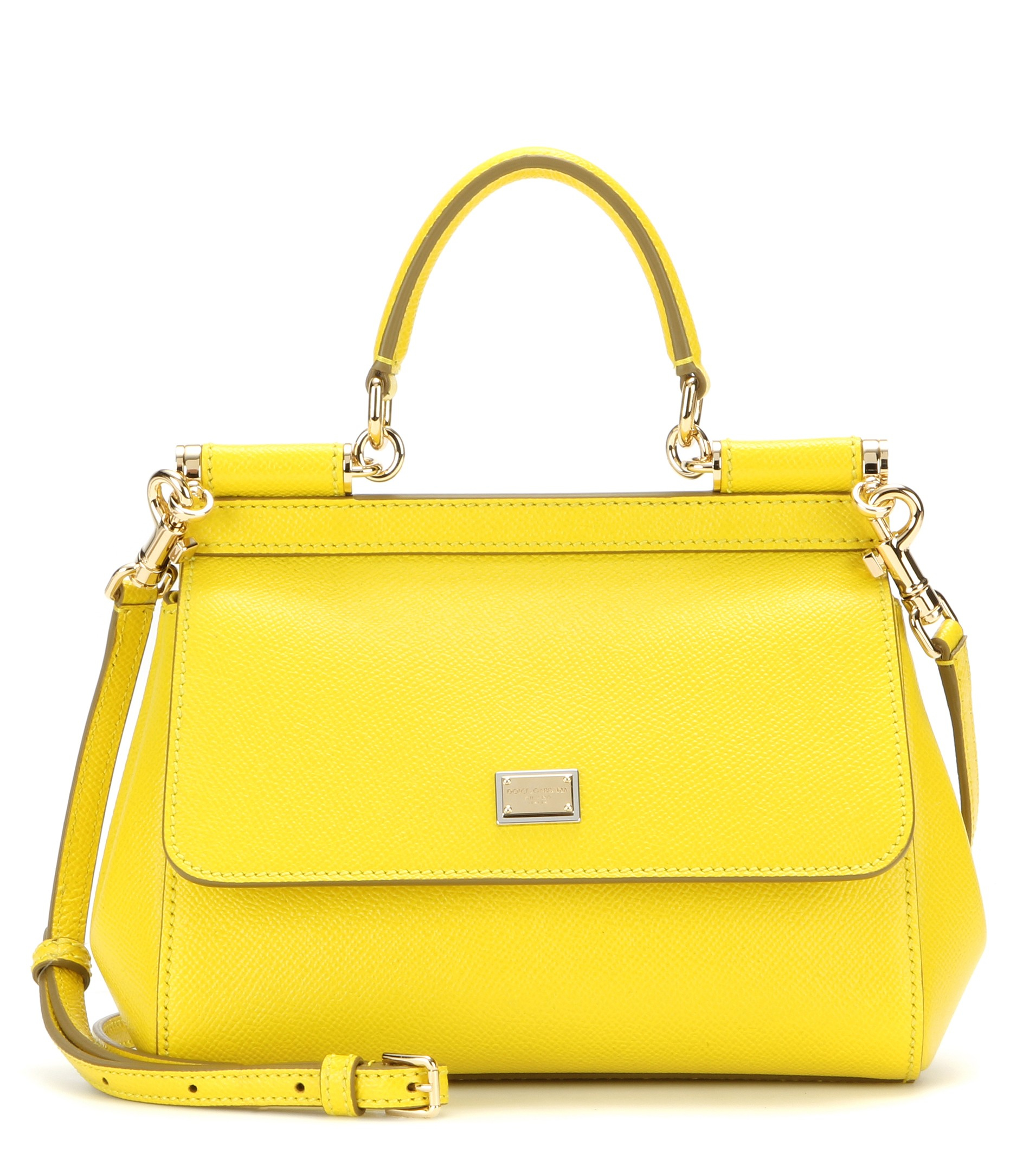Lyst - Dolce & Gabbana Miss Sicily Leather Shoulder Bag in Yellow