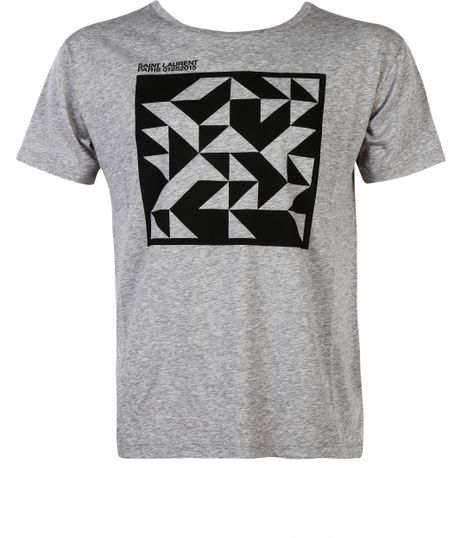 Saint Laurent Vinyl T Project T Shirt in Gray for Men (Grey) | Lyst
