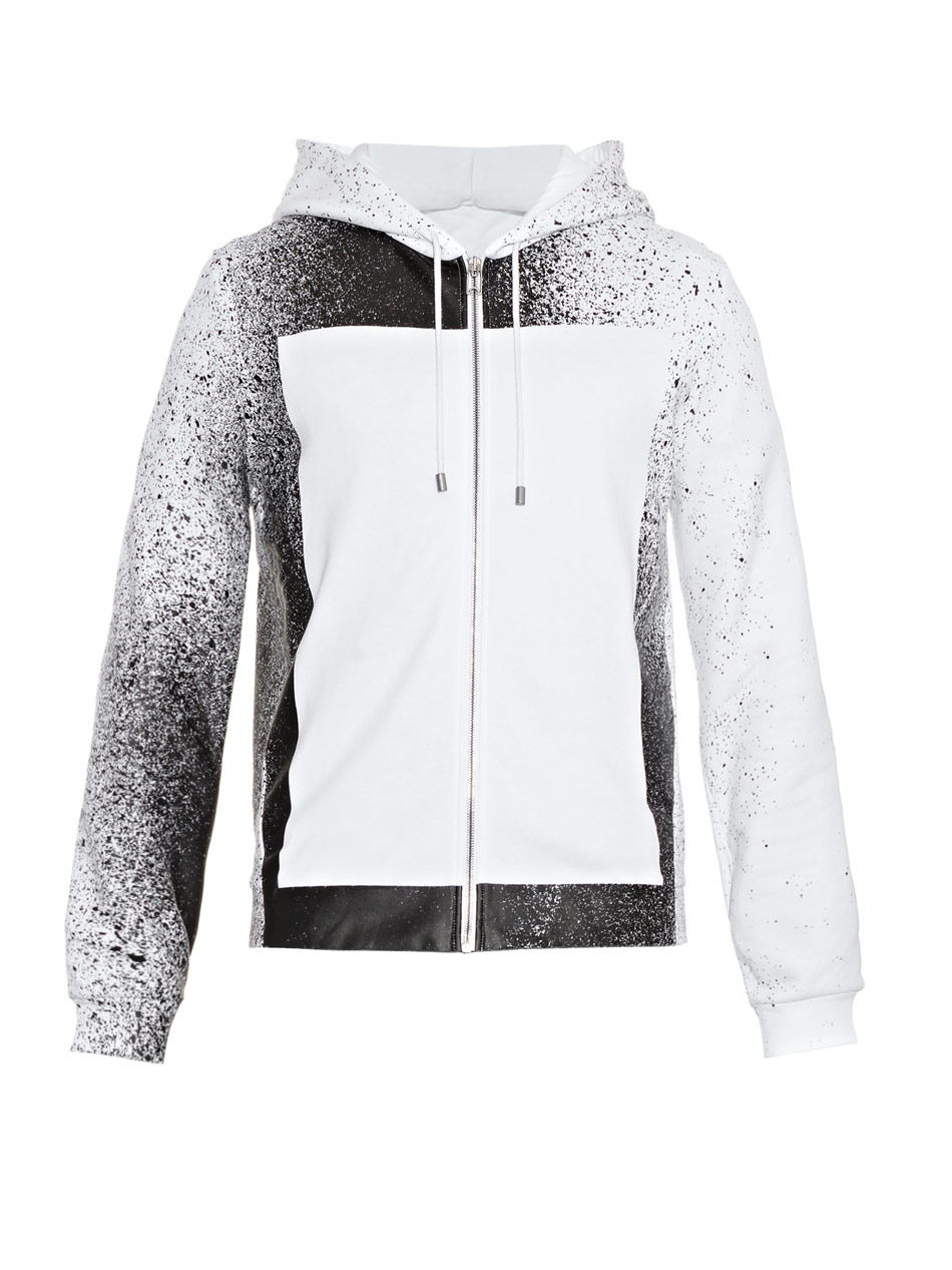 Balenciaga | Black Spray Paint-print Hooded Sweatshirt for Men | Lyst