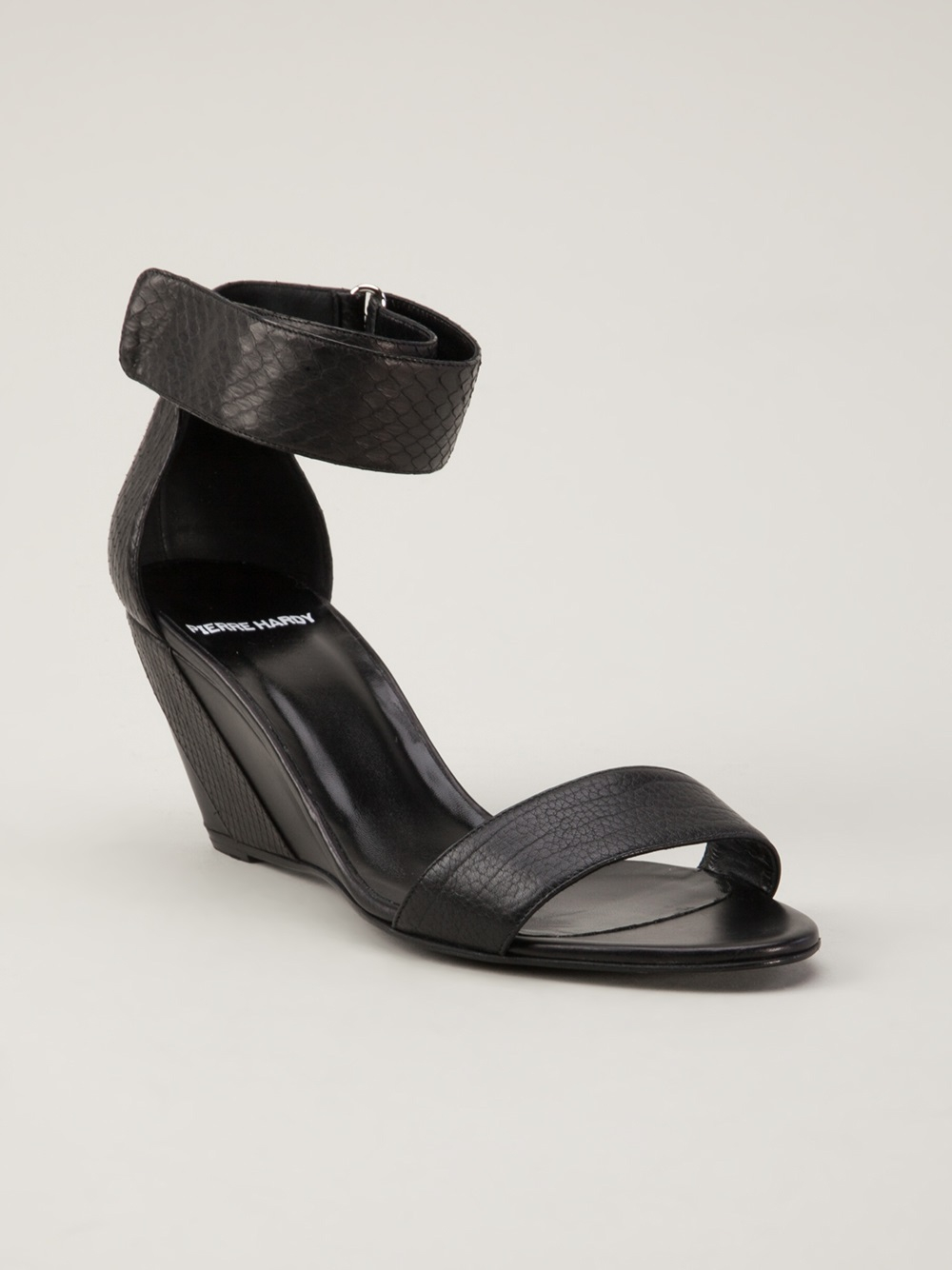 Pierre Hardy Open Toe Wedge Sandal in Black | Lyst