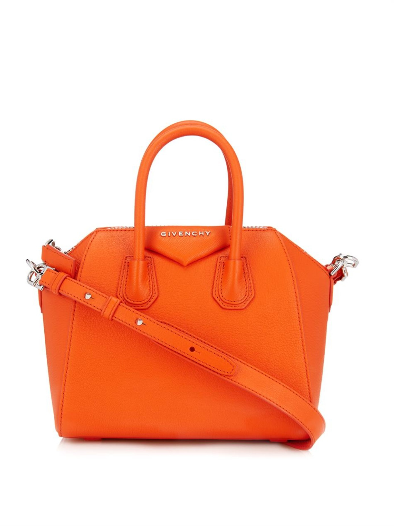 Lyst - Givenchy Antigona Mini Leather Cross-Body Bag in Orange