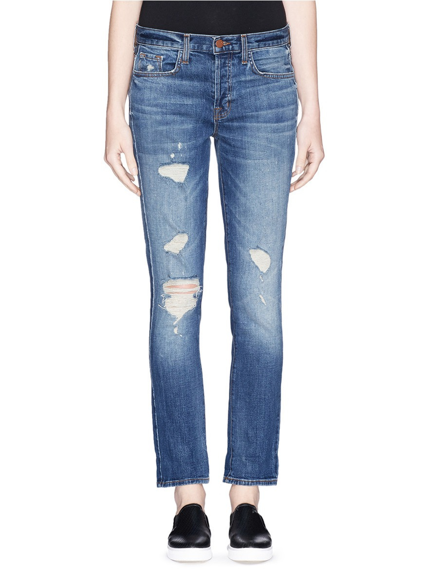 Lyst - J Brand 'Georgia' Distressed Jeans in Blue