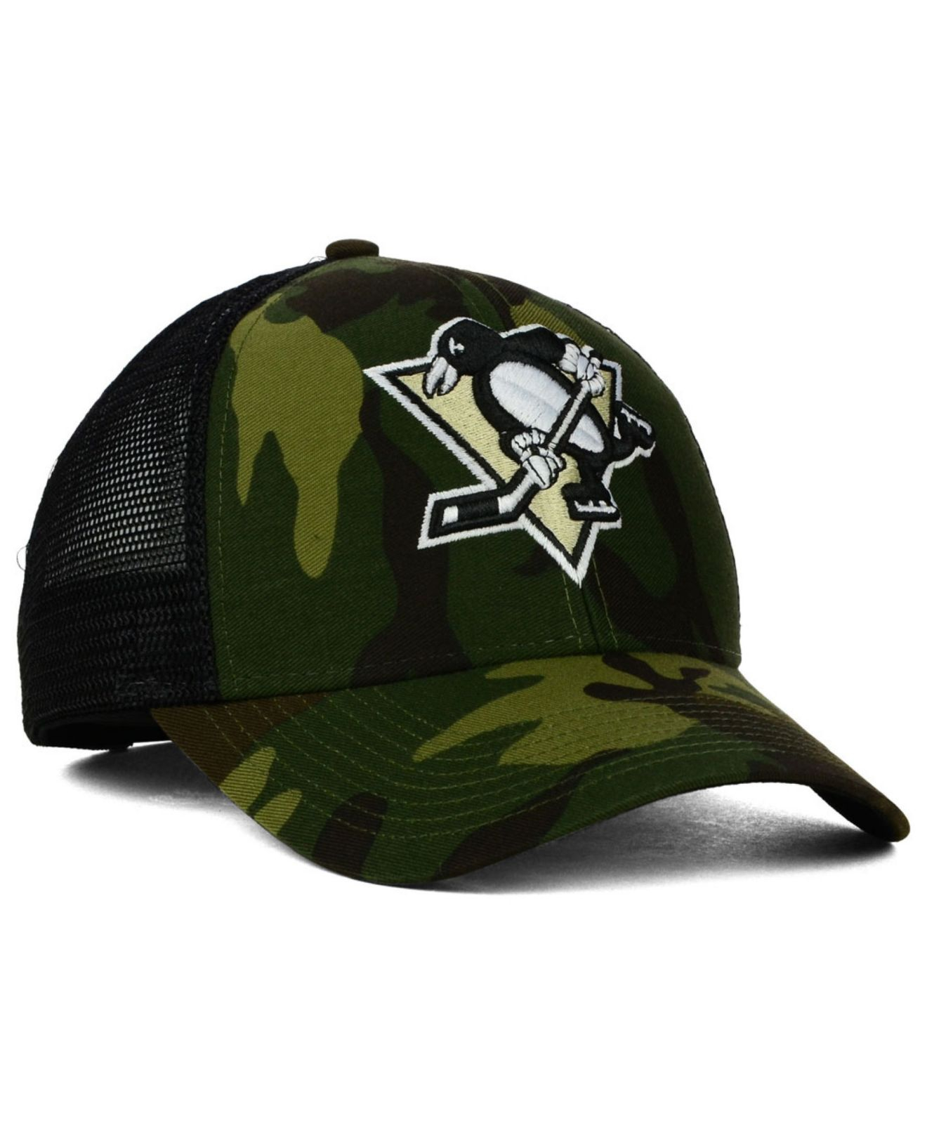 Lyst - Reebok Pittsburgh Penguins Camo Trucker Cap in Green for Men