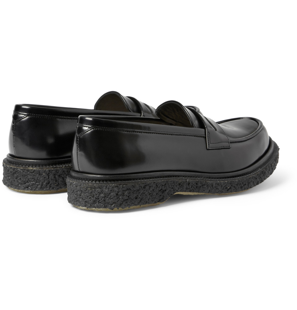 Lyst - Adieu Type 5 Crepe-Sole Leather Penny Loafers in Black for Men