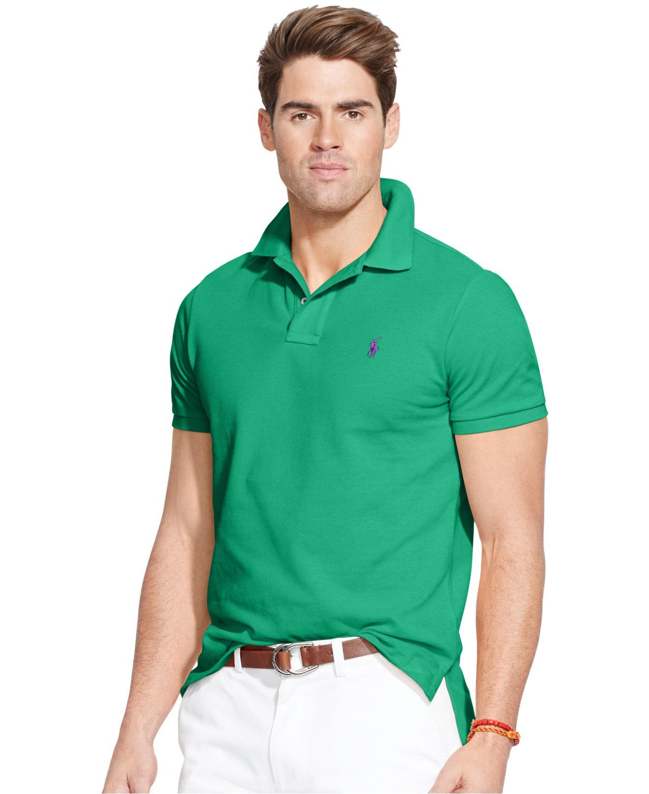 Lyst - Polo Ralph Lauren Classic-fit Mesh Polo in Green for Men