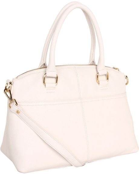 Calvin Klein Modena Leather Satchel in White | Lyst