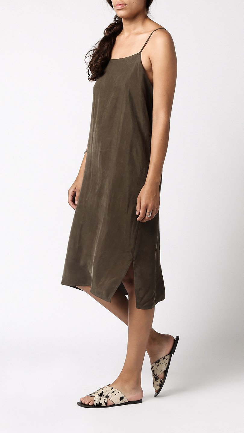 objects-without-meaning-slip-dress-in-green-lyst