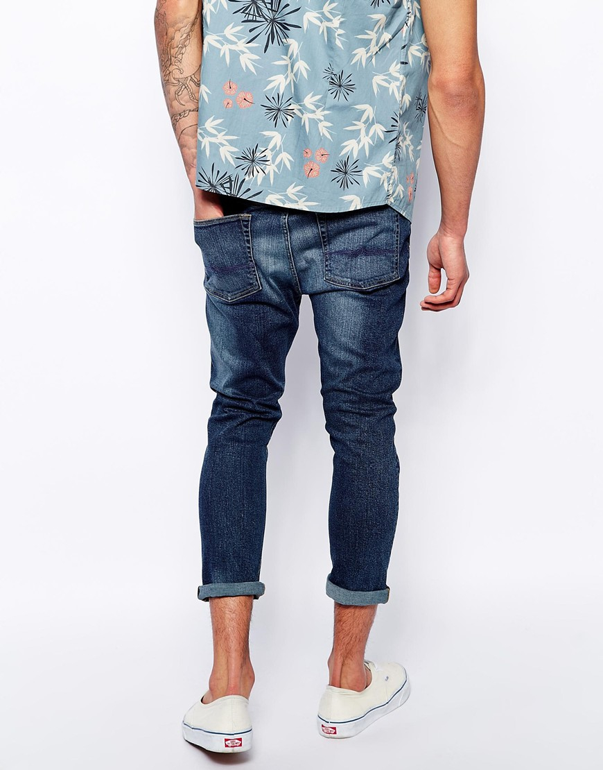 lyst-asos-cropped-skinny-jeans-in-mid-wash-in-blue-for-men