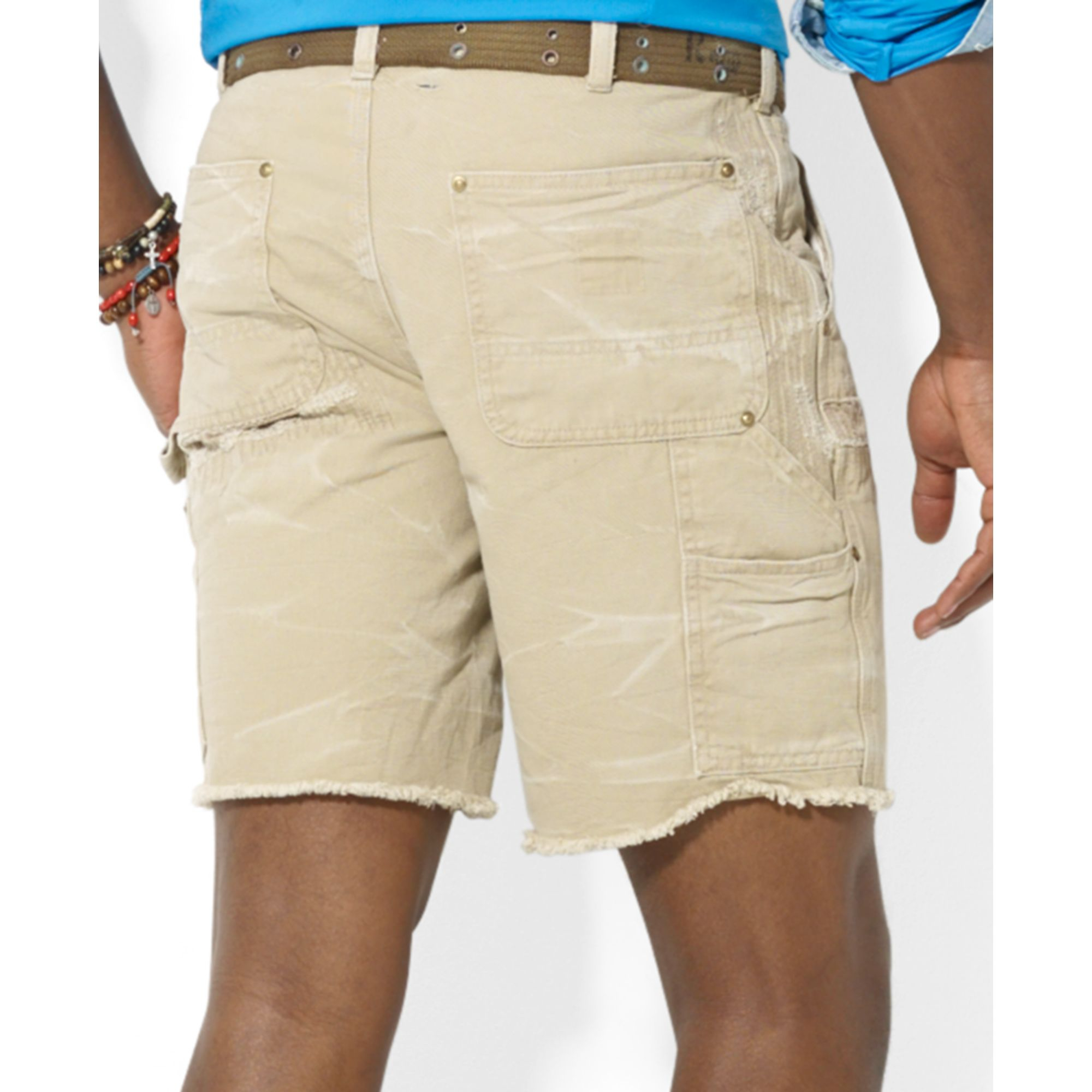 Lyst - Ralph lauren Polo Straight Fit Craftworker Cut Off Shorts in ...