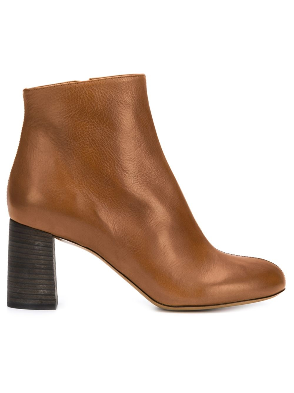 brown chunky heel boot