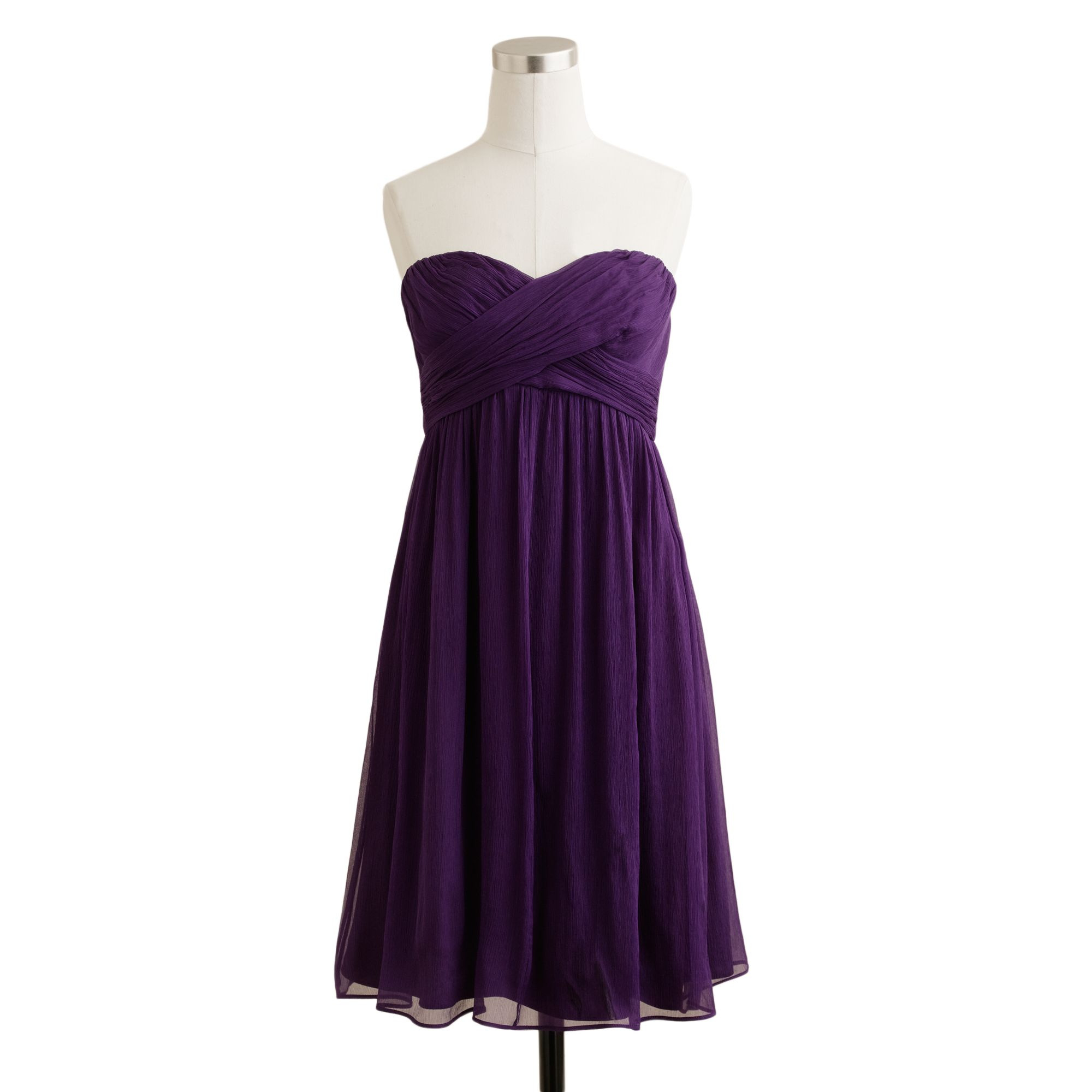 J.crew Taryn Dress in Silk Chiffon in Purple | Lyst