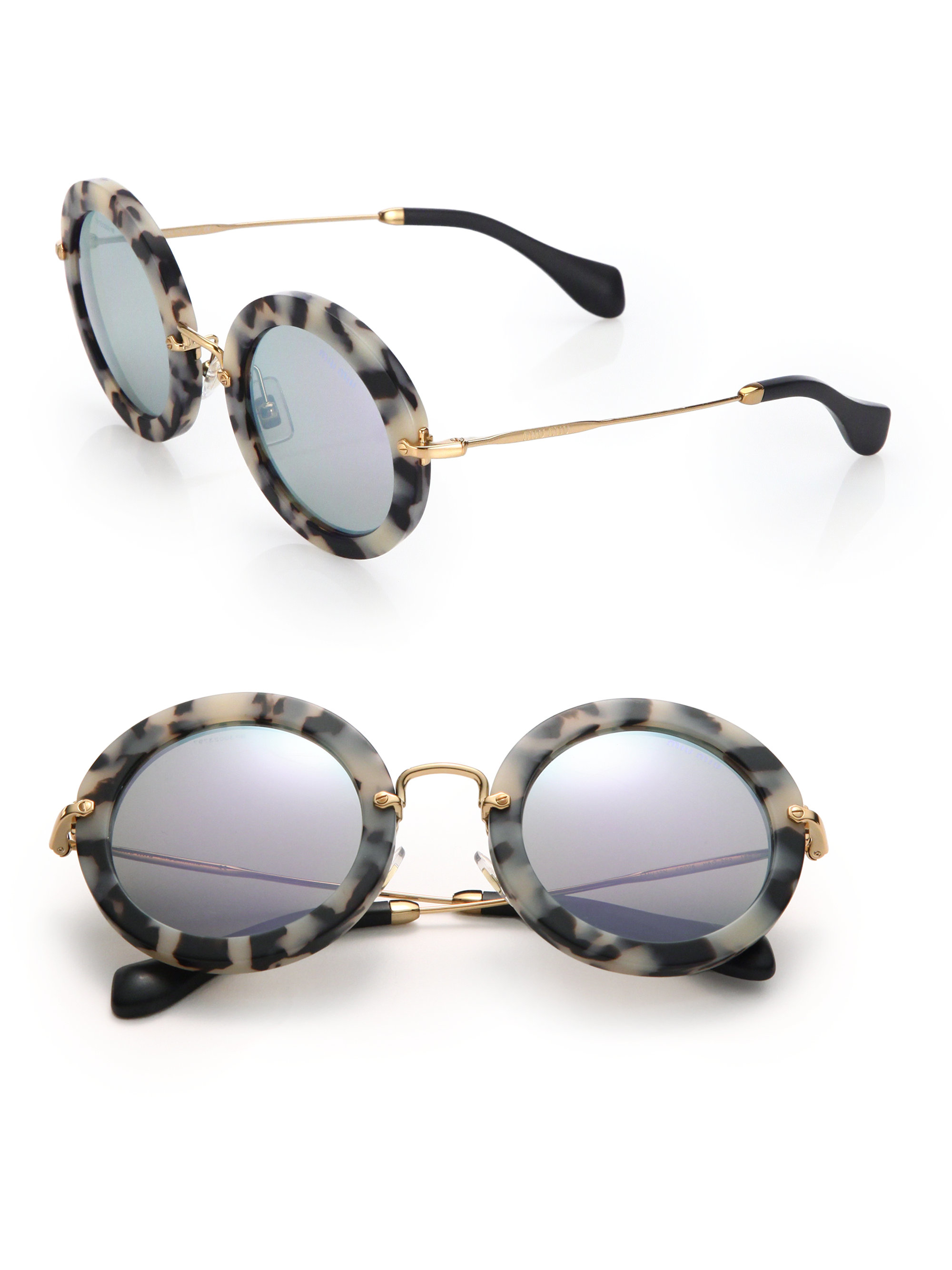 miu miu round sunglasses