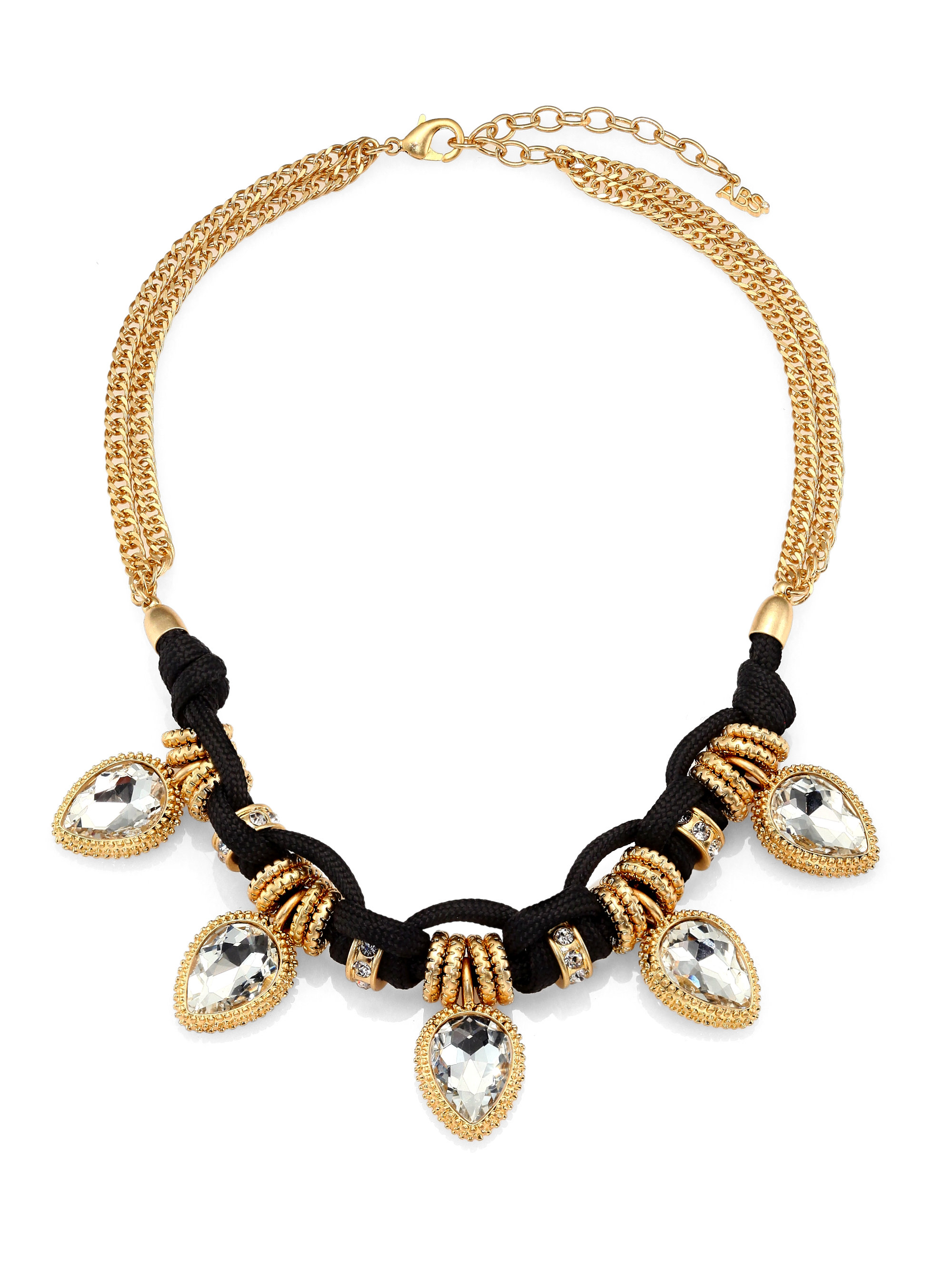 Abs by allen schwartz CordWrapped Pear Drop Chain Necklace in Gold for