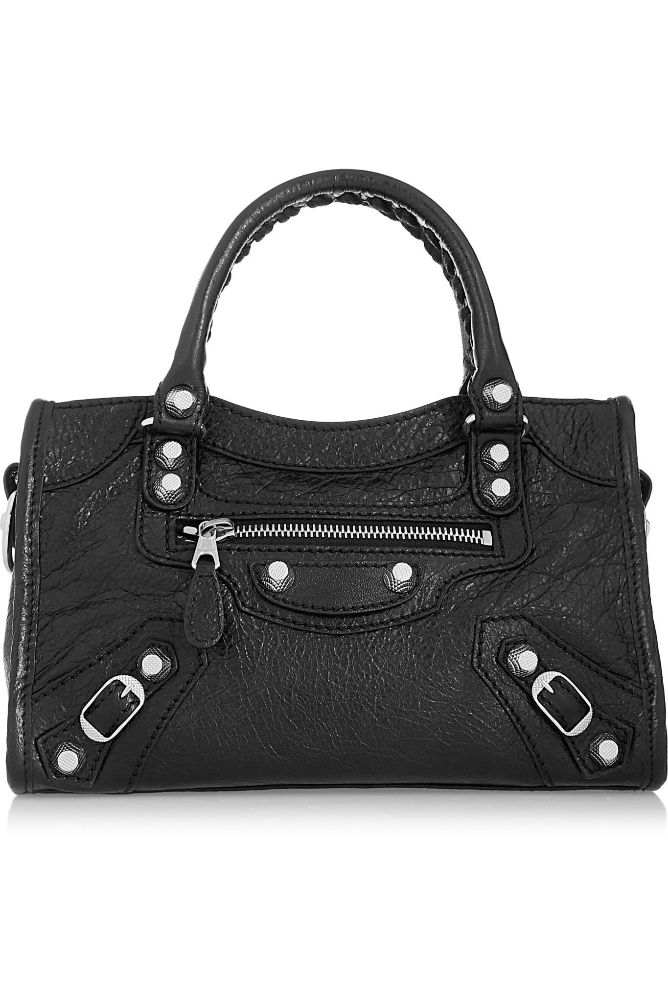 Balenciaga City Mini Textured-leather Shoulder Bag in Black - Lyst
