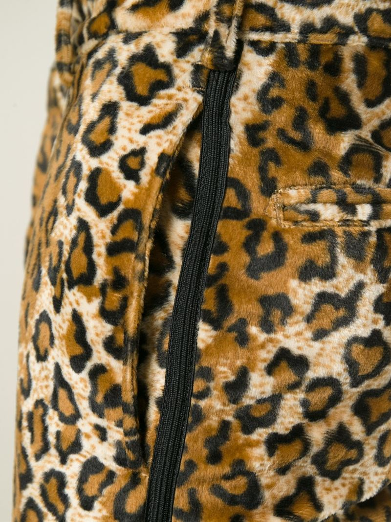 Lyst - Engineered Garments Leopard Print Velour Trousers in Brown for Men