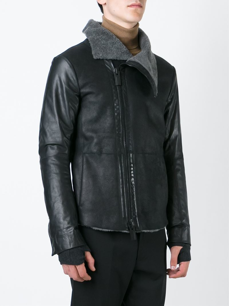 Lyst - Emporio Armani Shearling Jacket in Black for Men