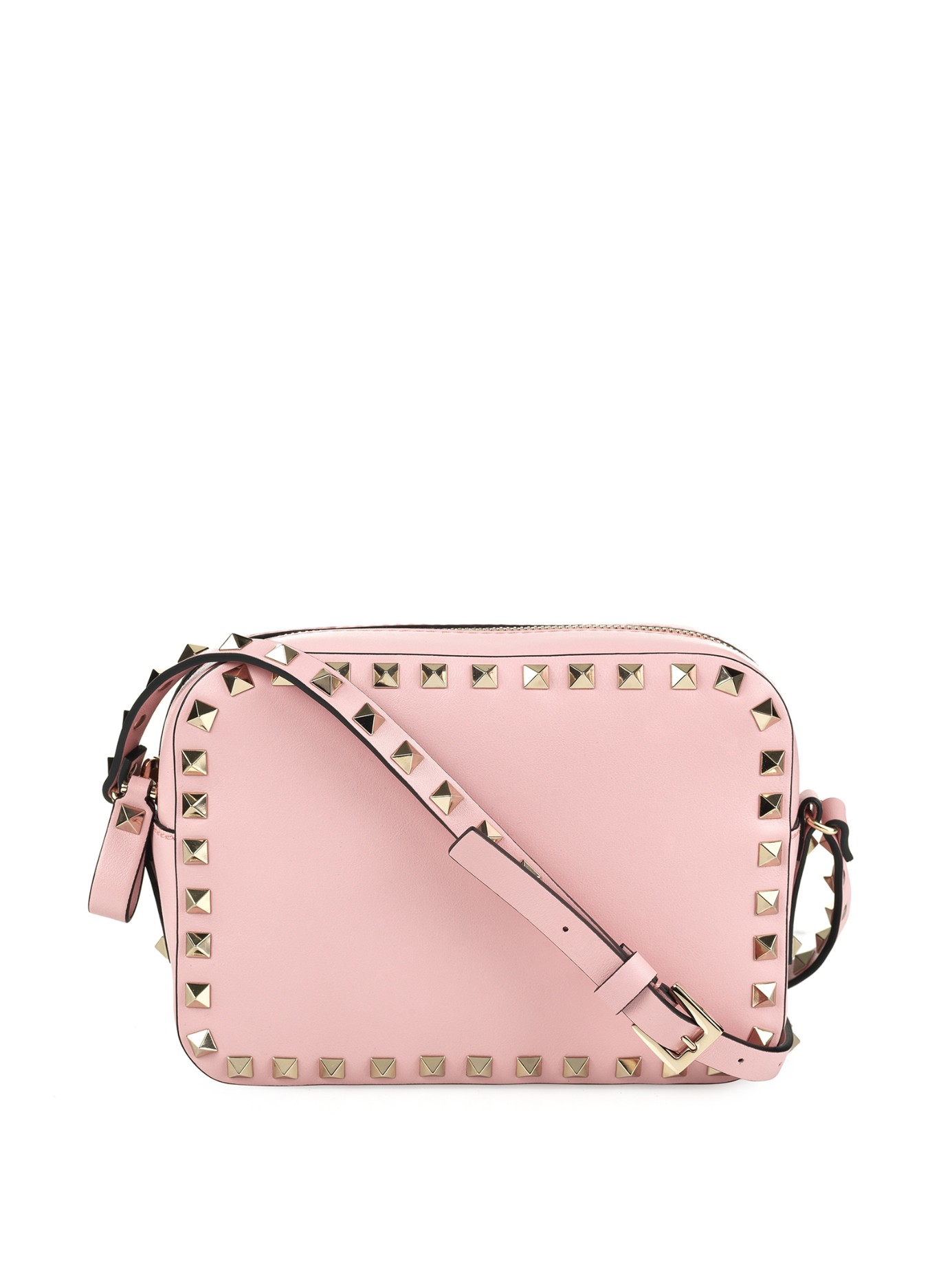 Lyst Valentino Rockstud Leather Cross Body Bag In Pink Gallery
