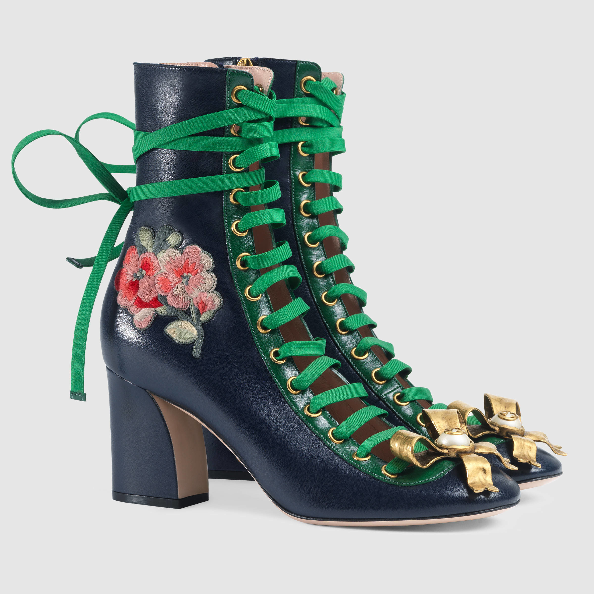 Lyst - Gucci Finnlay Leather Ankle Boot