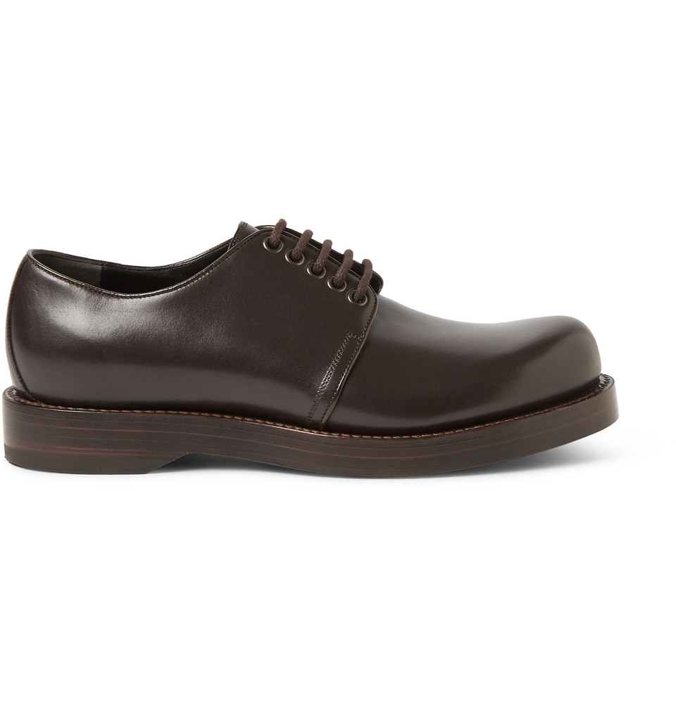 Lyst Gucci TripleSoled Leather Derby Shoes in Brown for Men