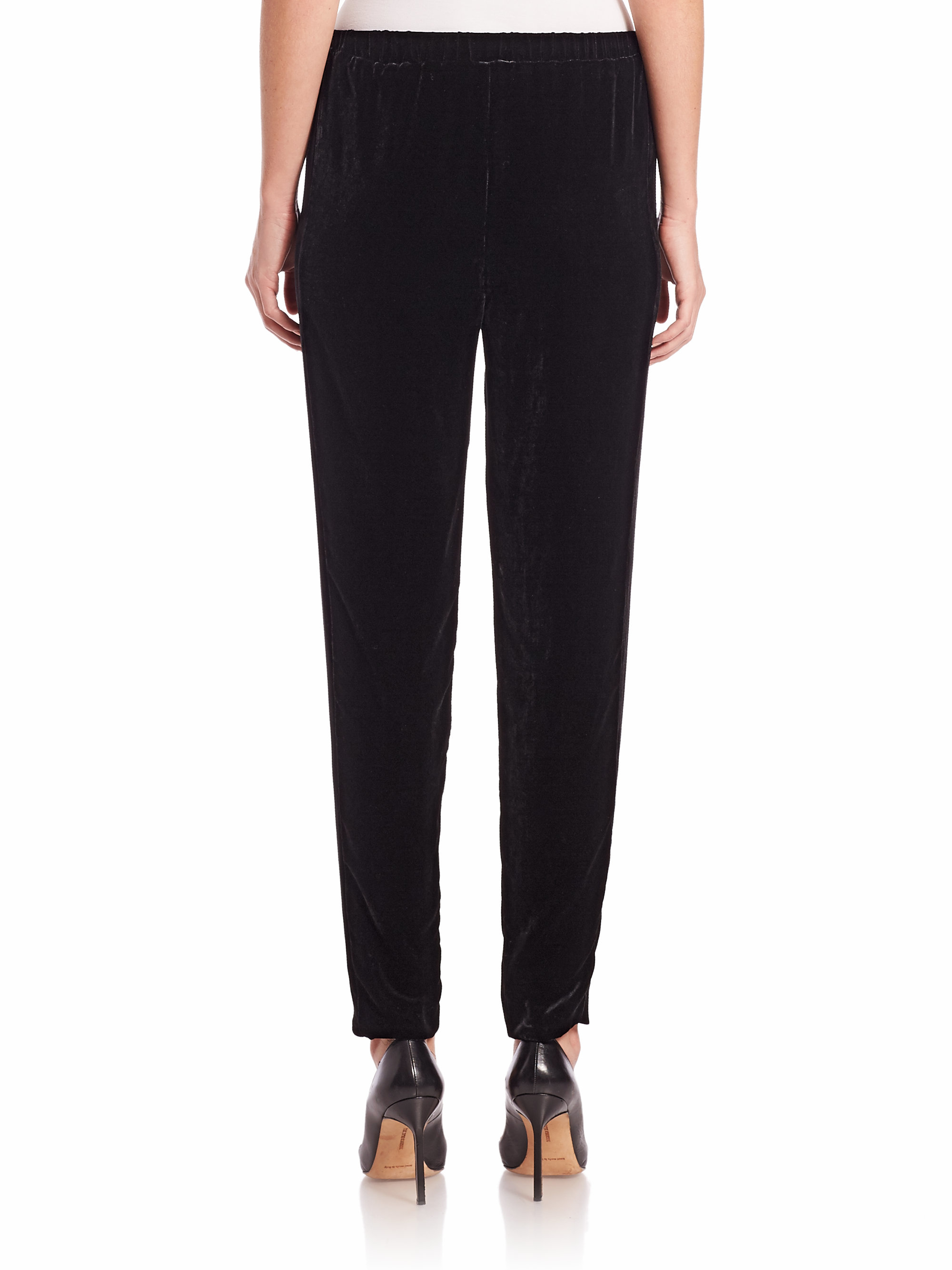 Theory Thorene Fixture Velvet Pants in Black | Lyst