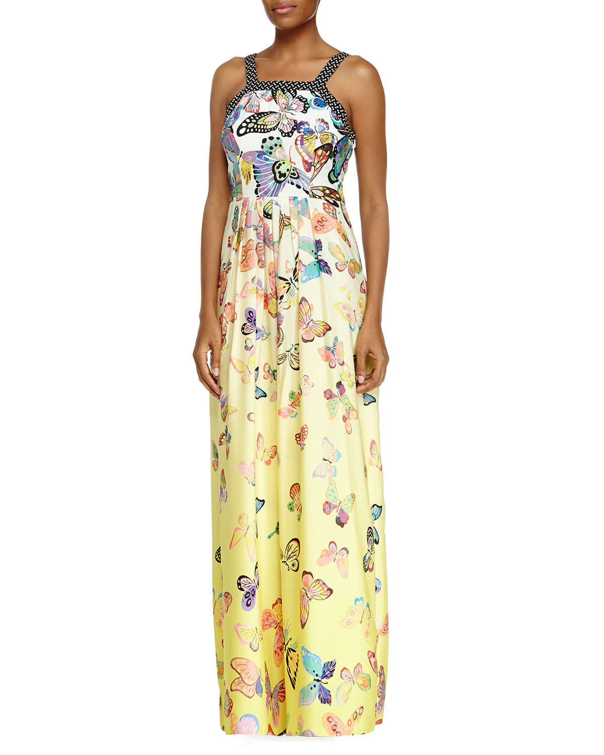Lyst Ranna gill Sleeveless Butterfly Maxi Dress in Yellow