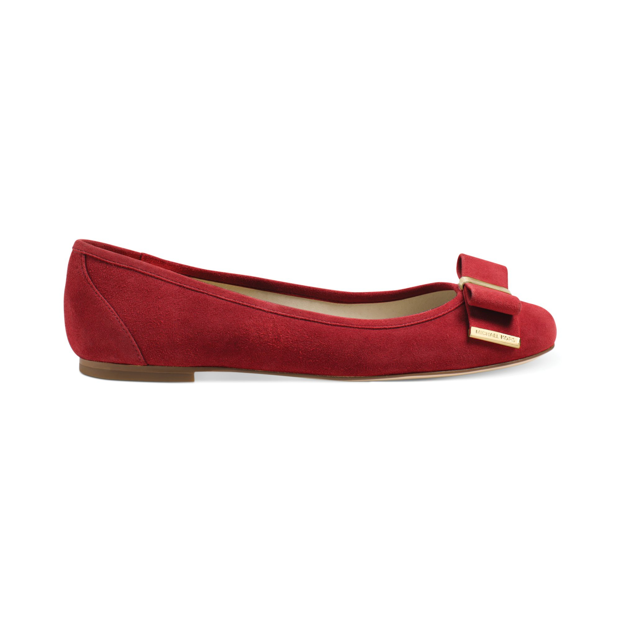 Michael kors Michael Kiera Ballet Flats in Red (Scarlet Suede) | Lyst