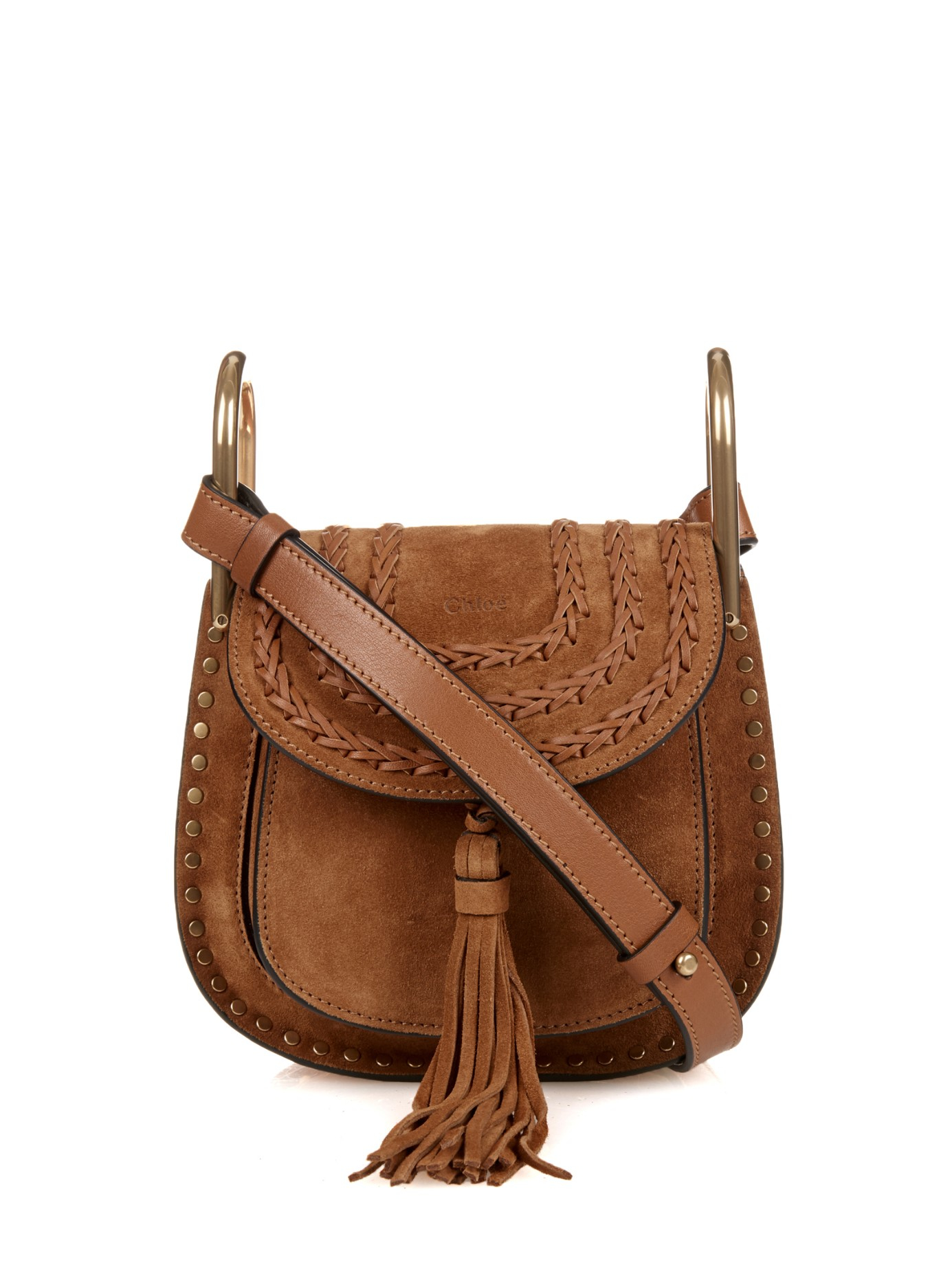 Lyst - Chloé Hudson Small Suede Cross-Body Bag in Brown