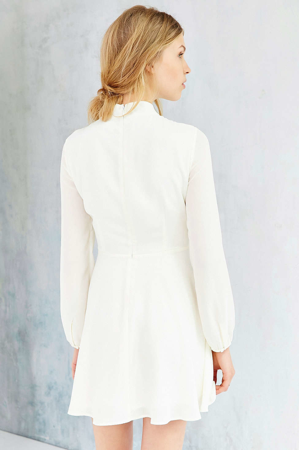 Download Lyst - Love Sadie Long-sleeve Mock-neck Dress in White