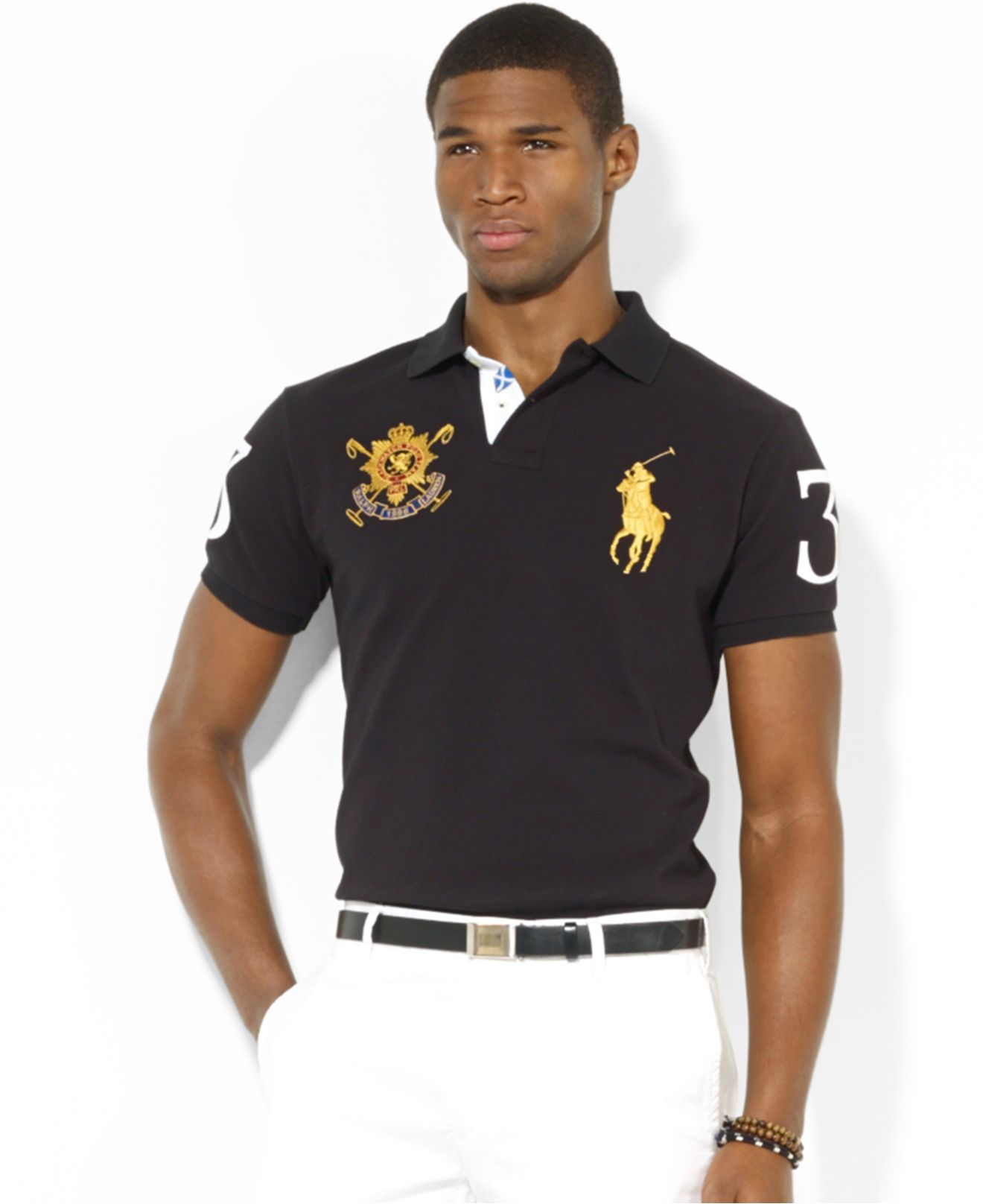 Lyst - Polo Ralph Lauren Black Watch Custom-fit Polo in Black for Men