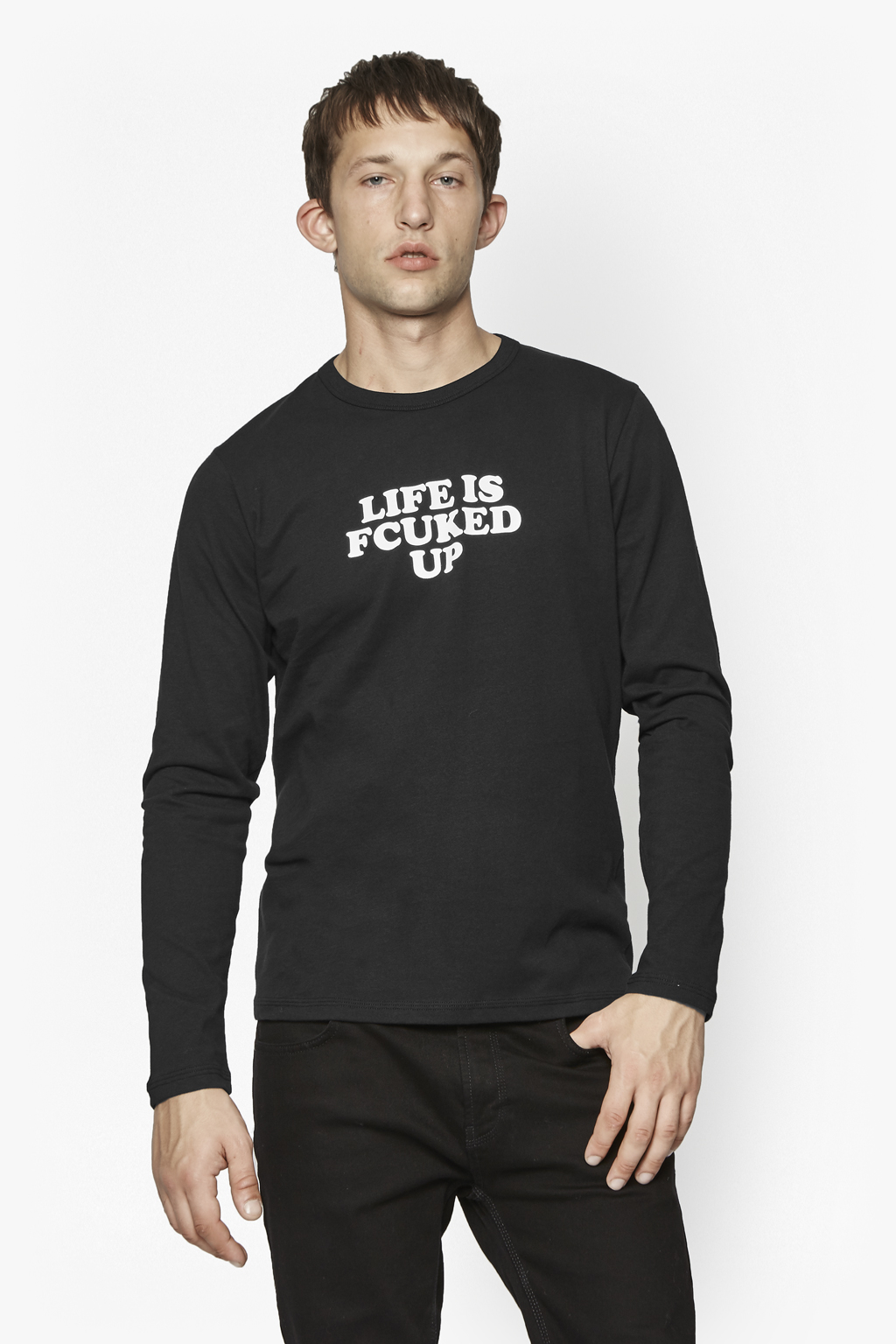 Lyst - French Connection Life Is Fcuked Up T-shirt in Black for Men