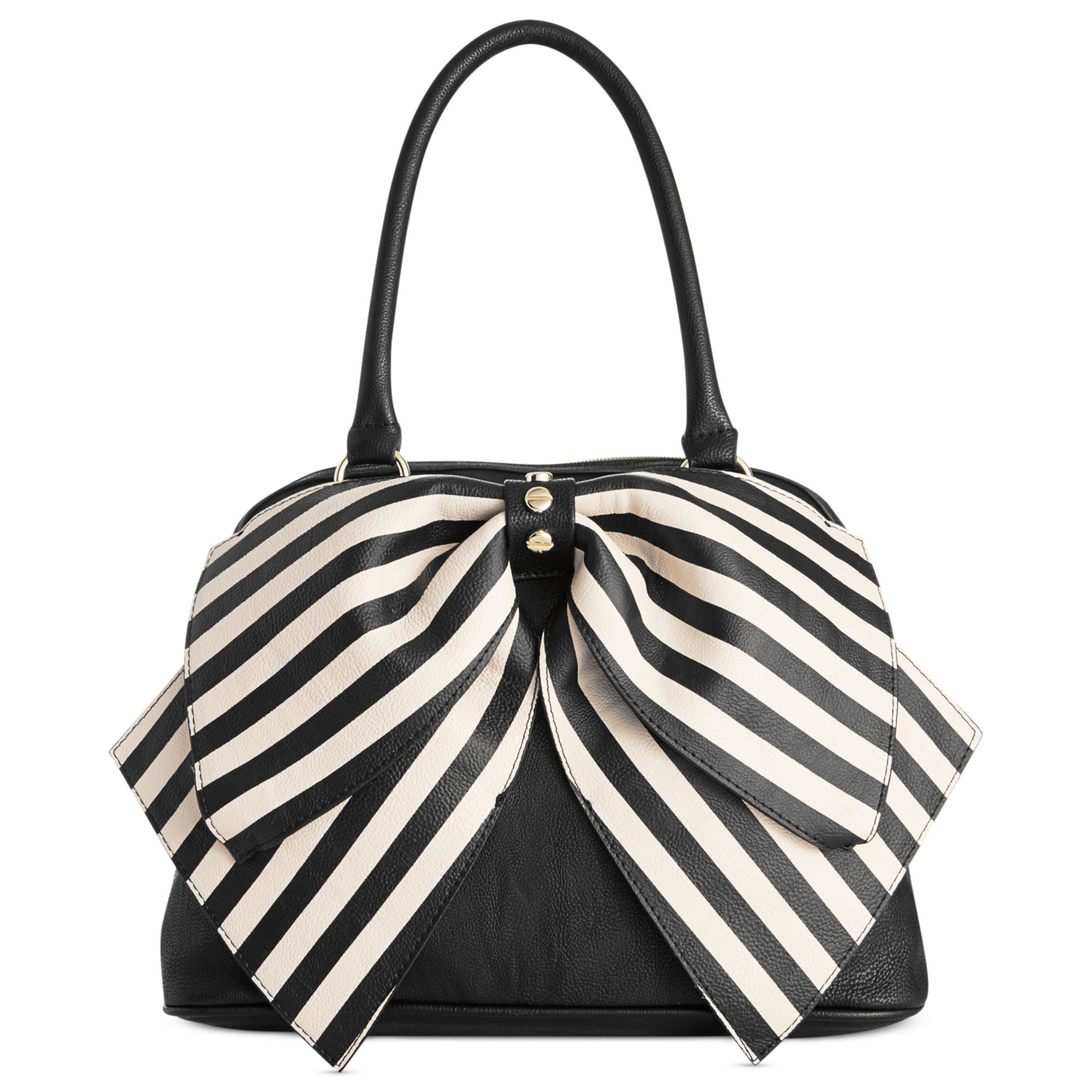 Betsey johnson Macys Exclusive Bow Dome Satchel in White | Lyst