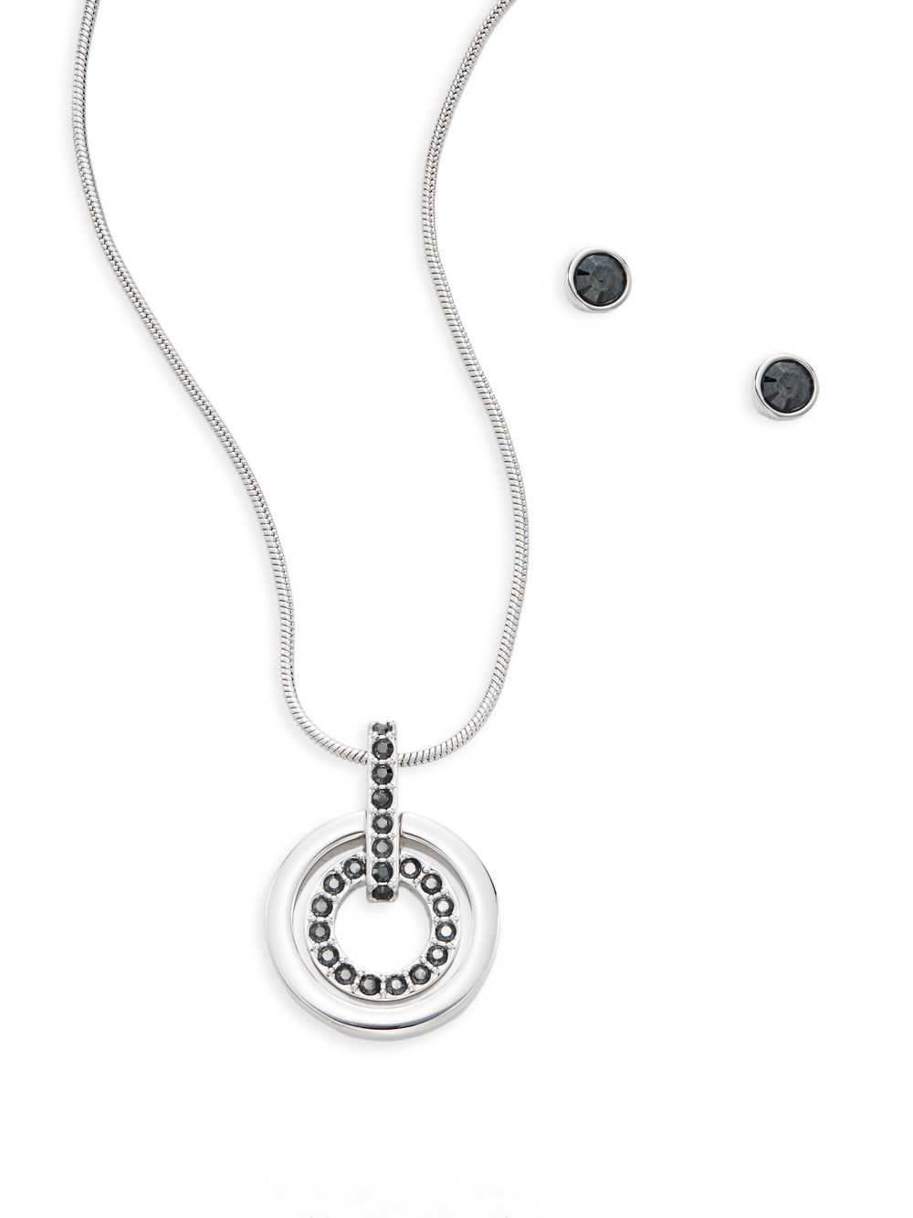 Lyst Swarovski Pavã Crystal Circle Pendant Necklace Stud Gallery Previously Sold At Saks Off 5th Women S Circle Necklaces Swarovski Crystal Necklace