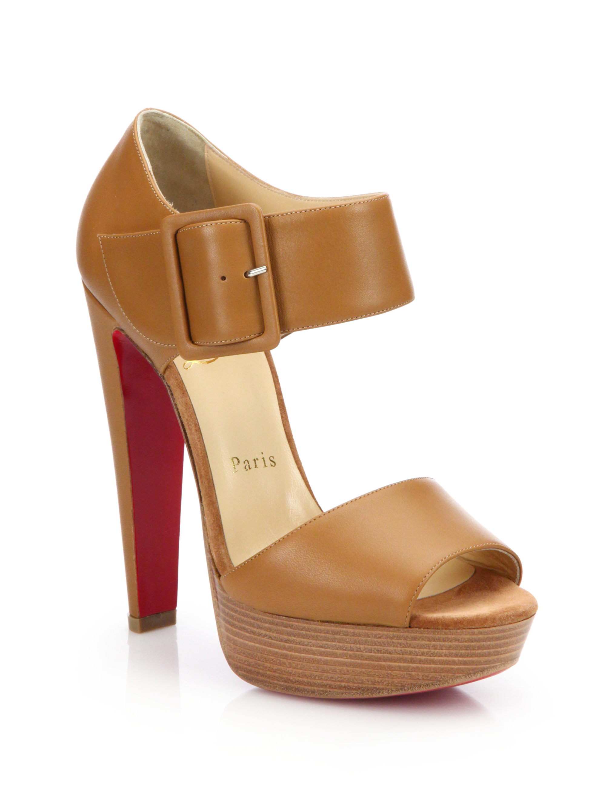 replicas christian louboutin - Christian louboutin Haute Retenue Leather Platform Sandals in ...