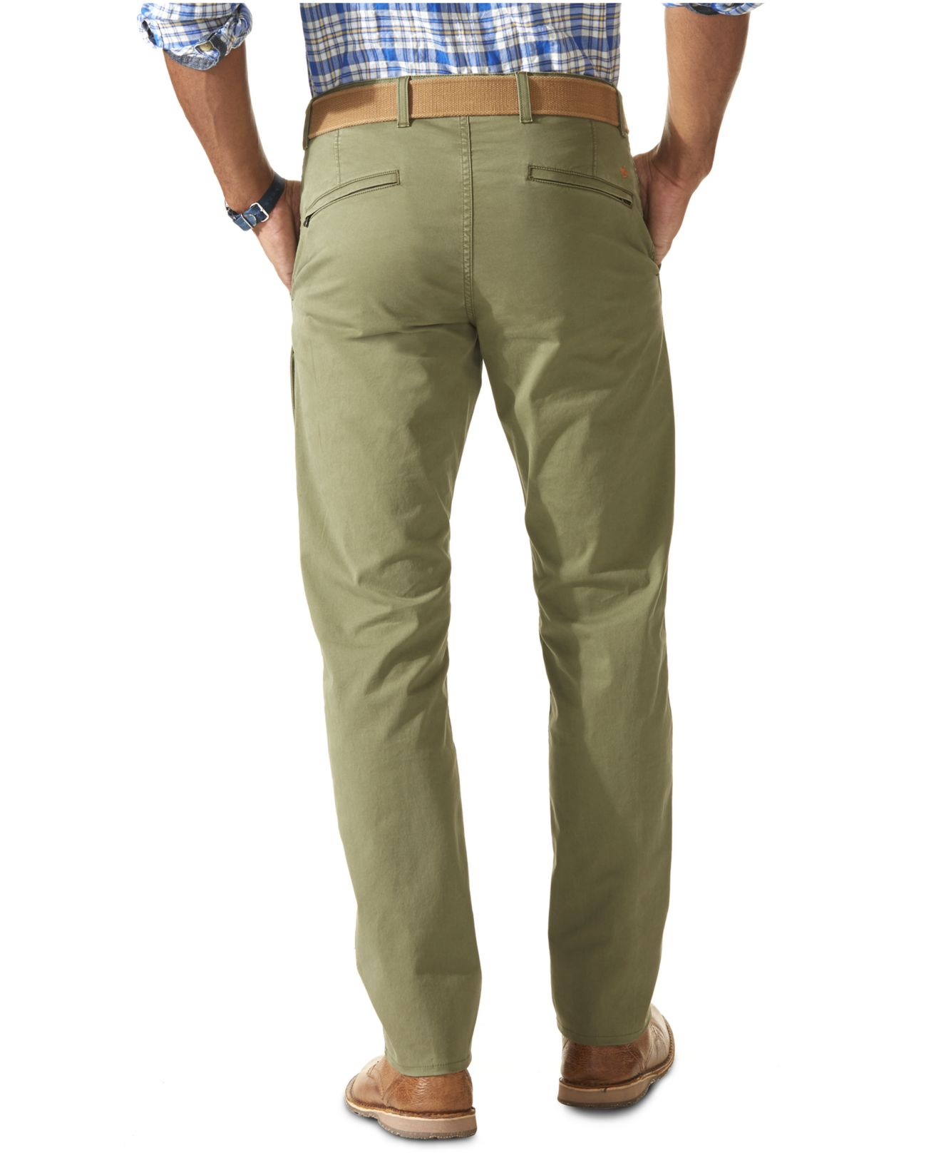 Dockers D1 Slim Fit Alpha Khaki On-the-go Flat Front Pants in Green for ...