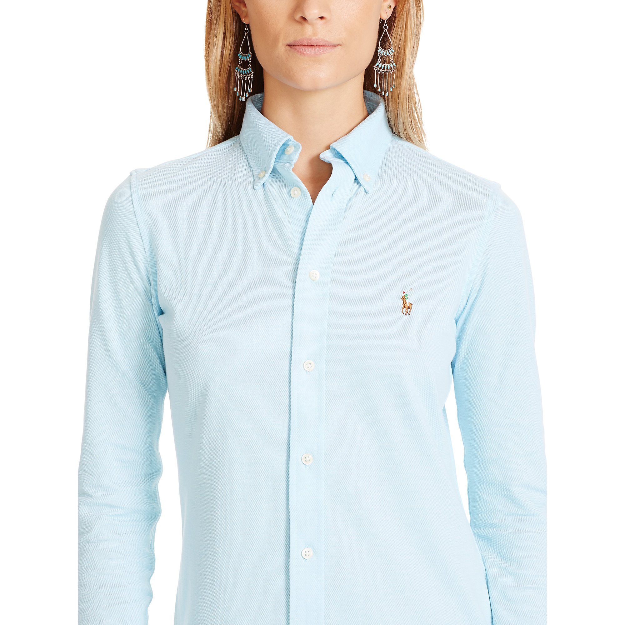 Polo Ralph Lauren Knit Oxford Shirt in Blue