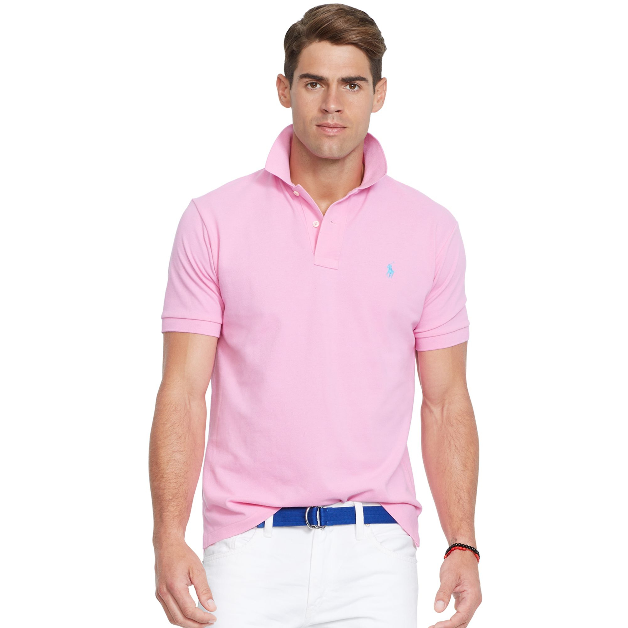 Polo Ralph Lauren Classic-Fit Mesh Polo Shirt in Pink for Men (Tyler ...