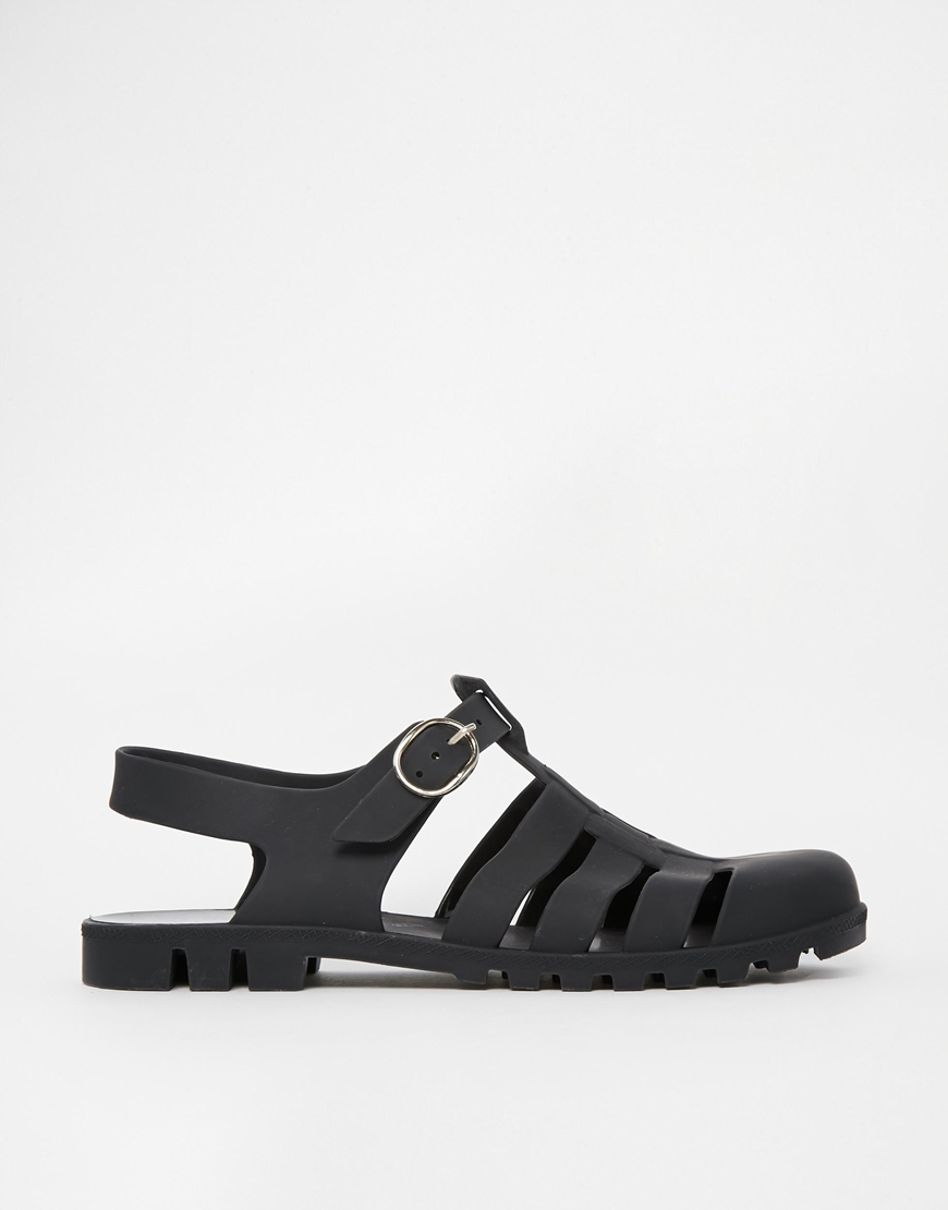 Lyst - ASOS Foresure Jelly Gladiator Sandals in Black