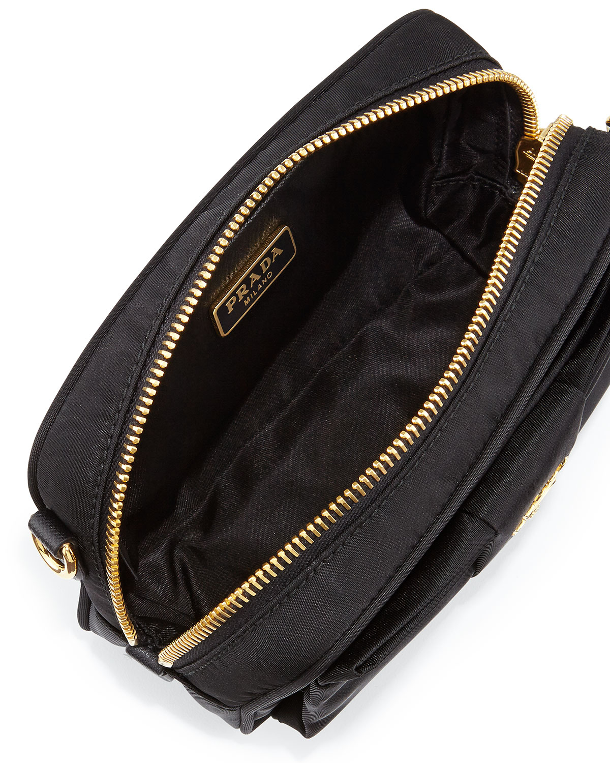 Prada Tessuto Small Bow Crossbody Bag in Black (Black (Nero)) | Lyst  