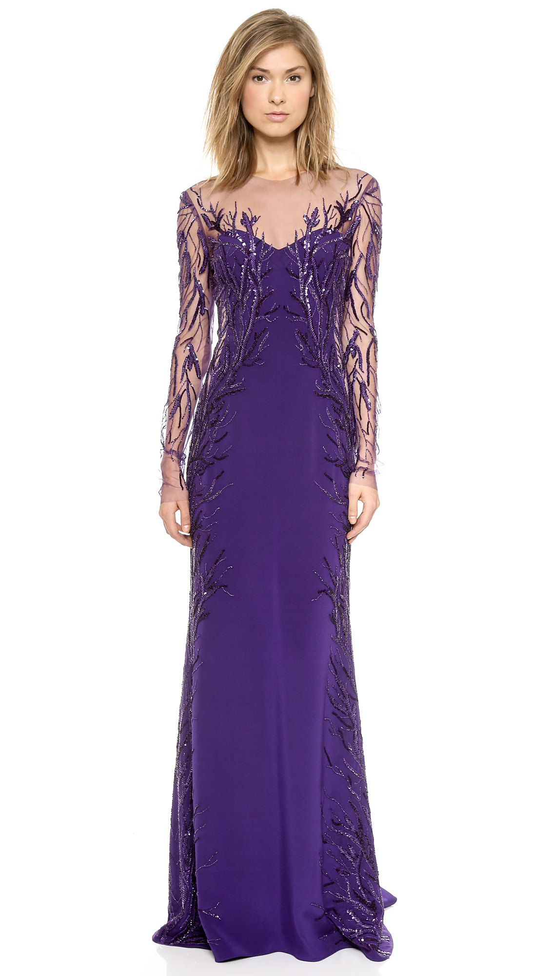 violet long gown