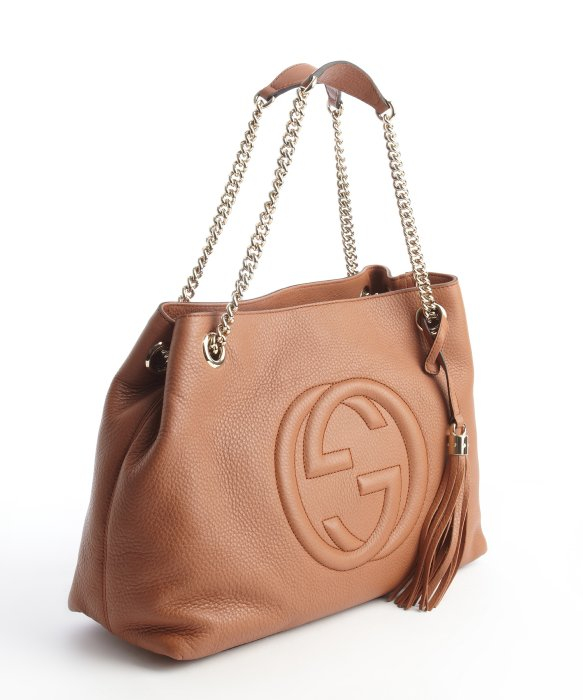 Lyst Gucci Leather Gg Sched Detail Shoulder Bag In Brown Gallery