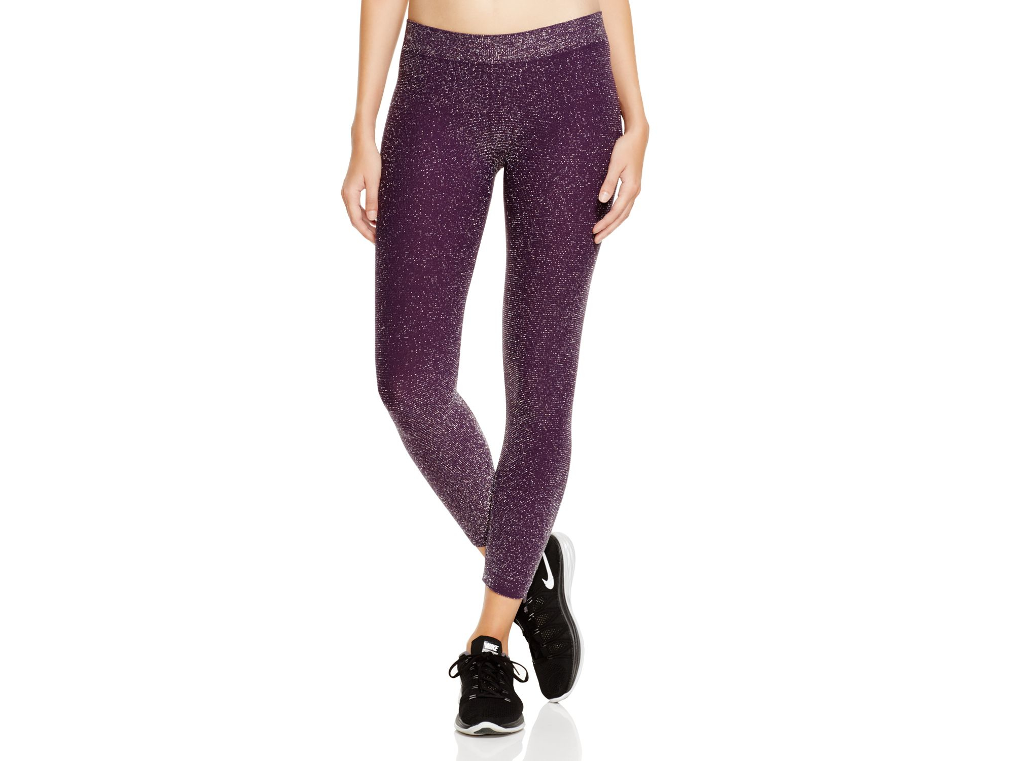 Phat buddha Jane Glitter Capri Workout Pants in Purple | Lyst