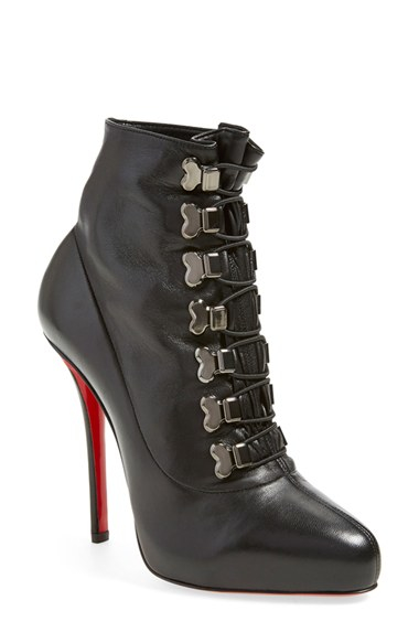 christian louboutin round-toe ankle boots Black leather | The ...