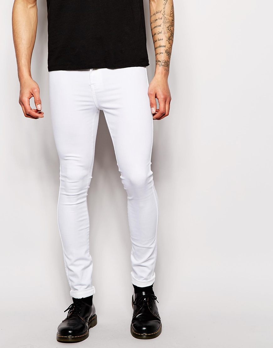 Dr Denim Jeans Plenty Spray On Extreme Super Skinny White In White For