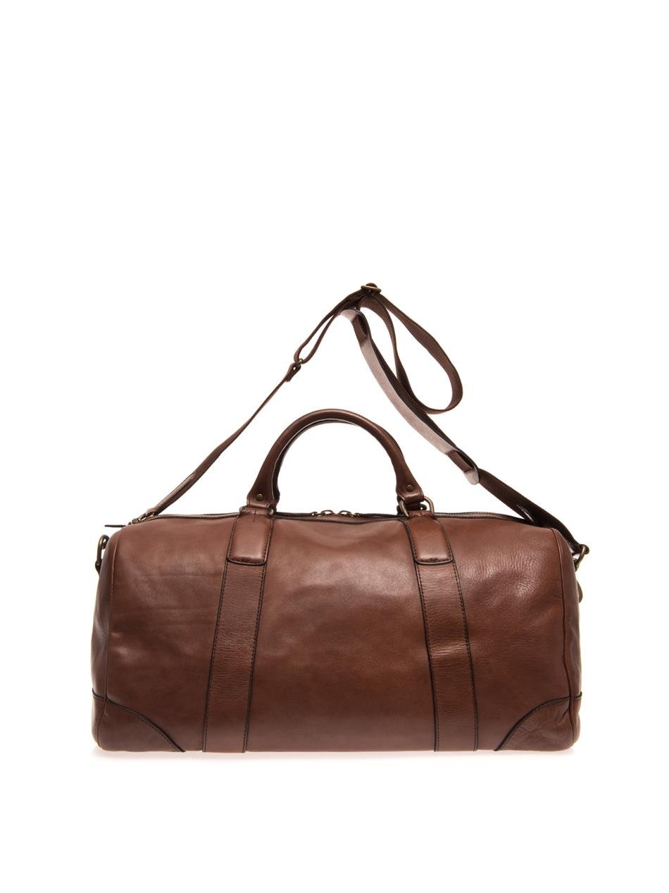 Polo ralph lauren Leather Travel Bag in Brown for Men | Lyst