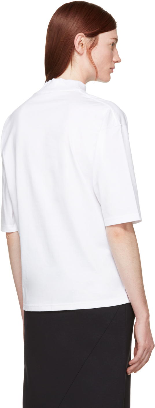 Download Lyst - Hyke White Mock Neck T-shirt in White